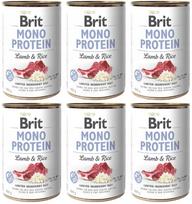 Šunų konservai BRIT Mono Protein su ėriena ir ryžiais, 6 x 400 g