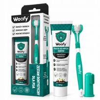 Dantų šepetėlis ir dantų pasta šunims ir katėms WOOFY 100 g