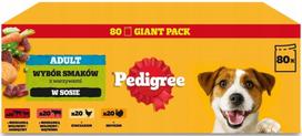 Šunų pašaras PEDIGREE su kalakutiena, ėriena, jautiena ir vištiena, 80 x 100 g