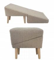 Platforma gyvūnų laiptelis–pufas 2in1 LAMB BOUCLE CAPUCINO, lenkiškas