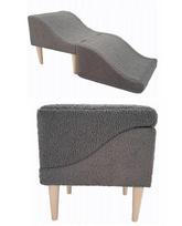 Sulankstoma rampa ir pufas 2in1 šunims ir katėms LAMB BOUCLA GRAPHITE