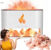 Oro drėkintuvas–aromato difuzorius su LED liepsnos efekto naktine lempute ir laikmačiu