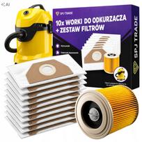 Dulkių siurblio maišeliai Karcher WD3/WD6/SE4001 + filtras, 10 vnt.