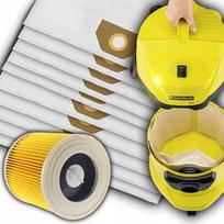 Sintetiniai dulkių siurblio maišeliai su filtru Karcher WD3, SE4001, 10 vnt.