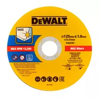 DeWalt pjovimo diskas 125 x 1 x 22,23 mm INOX, metalui 25 vnt., DT20594-QZ