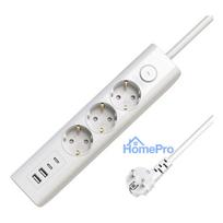 MicroConnect 3-vietu USB Schuko pagarinātājs 1.5M balts 3 AC kontaktligzdas 230V