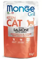 Monge Cat Grill Pouch Kitten Chunkies in Jelly Rich in Salmon 85 g