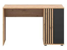 Rašomasis stalas su lentyna Vabres, 120 cm x 60 cm, 76.5 cm, juoda sp./artisan oak sp.