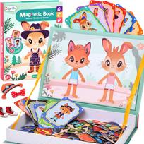 Magnetinė dėlionių knyga DRESS UP THE RABBIT and THE CAT 59 vnt. ZA6479