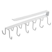 Mug Holder Coffee Cup Rack Towel Hooks Kitchen Hanging Shelf Organizer Double Row Rack Kitchen Cabinets Organization Coat Rack Shovel Mount Hook Rails 25.5*8cm balta