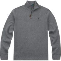Polo Ralph Lauren FW25 Solid Color Small Pony Logo Embroidered Half-Zip Long Sleeve Sweatshirt Men sweatshirt 710635035-068 XL gray