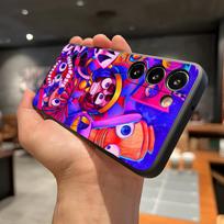 Nuostabus D-Digital C-Circus dėklas telefonui Samsung A56 A36 A26 A16 A15 A25 A35 A55 A14 A34 A24 A54 Juodas minkštas dėklas Samsung A15