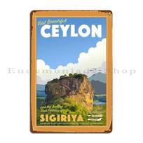 Vintage Style Ceylon Sri Lanka Travel Poster Metal Sign Garage Create Wall Decor Personalized Wall Mural Tin Sign Poster 20x30cm（7.8x11.8inch） gray