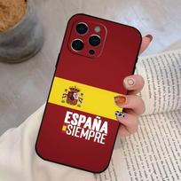 Ispanijos vėliava telefono dėklas iPhone 17, 16,15,14,13,12,11 Plus,Pro Max, Kitiems Minkštas juodas dangtelis iPhone16