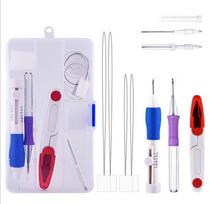 Hot-Selling Cross Stitch Embroidery Punch Needle Tool and Flower Design Set white