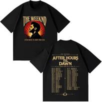 Hot Selling Unisex Loose Cotton Harajuku Hip Hop Punk T shirt, The Weeknd After Hours Til Dawn 2026 Tour Concert Graphic Print 130 black