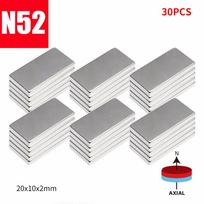 Sagit Block Neodymium 20x10x2mm N52 Magnet Rare Earth Magnets 10203060pcs One Size sidabras