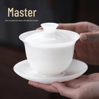 Buzhuo Master-grade Thin-walled White Porcelain Gaiwan white