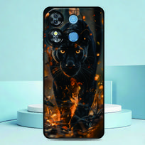 Juodojo Panteros telefono dėklas Doogee Note 56 / Note 56 Pro / Note 56 Plus Minkšto silikono apsauginis galinis dangtelis Pasidaryk pats individualizuota nuotrauka Doogee Note 56 Plus