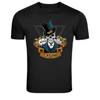 Casino Skull Gambler Poker Dice Graphic T Shirt Gambling Tee 5XL įvairiaspalvis