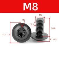 304 Torx varžtas M4 M5 M6 M8 Nerūdijančio plieno Juodos spalvos Torx varžtas su padėklu galvute Motociklui, Motoroleriui, Keturračiui, Mopedui Plastikinis dangtelis X 12mm