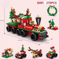 Advent Calendar Christmas Building Blocks Set Christmas Toys includes Santa Claus Train House Blocks Gift for Kid Boy Girl bagged