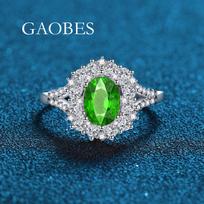 Live Broadcast Hot Selling S925 Sterling Silver Women's Ring with 3 Carat Simulated Red, Pink, Blue, and Green Diamonds gray