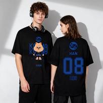 Hot Selling KPOP KARMA HYUNJIN Cartoon Print Oversized Casual Cute Fashion T-shirt Korean Fashion Fan T-shirt Harajuku Top 4XL gray
