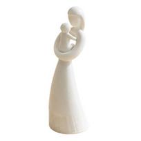 3D Printed Mother and Child Sculpture, Matte White Abstract Embrace Statue with Anti-Tipping Base, Minimalist Home Decor for Living Room balta