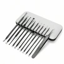 11Pcs Acne Needle Stainless Steel Pimple Popping Needle Clip Face Beauty Tool juoda