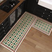Vintažinis Šiaurietiškas Neslystantis Virtuvės Grindų Kilimėlis PVC Oda Plaunami Kilimėliai Vandeniui Atsparūs Aliejui Atsparūs Ilgas Kilimas Alfombra De Cocina 1pc 40x120cm gray