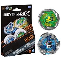 Hasbro Beyblade X Circle Ghost UX Hack Viking UX Takara Tomy Dual Pack Set with 2 Clockwise Spinning Tops Battle Spinner Toy Ages 4-60LR & 4-55O 8+