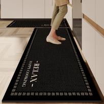 Virtuvės grindų kilimėlis Neslystantis Atsparus aliejui Valomas kilimas Oda PVC Vandeniui atsparus kilimas Juoda linija tekstūra Namų dekoravimo kilimėliai 1pc 40x120cm gray
