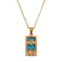 Mystical Gold Colored Tarot Card Pendant Necklace Perfect For Gifting On Birthdays Anniversaries Or Holidays beige