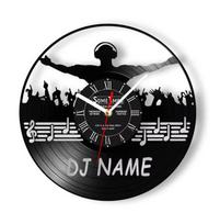 Personalized DJ Name Art Vinyl Record Wall Clock Home Music Club Decoration Wall Watch Custom DJ Name Gift Wall Clock