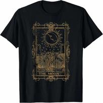Goth Clothing Tarot Card The Moon Witchy Occult Clothes T-Shirt 5XL