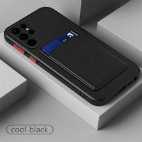 „Samsung S25 S24 FE S23 Ultra S22 S21 Plus A56 A36 A16 A55 A15 A35 A54 A34 5G“ piniginės ir kortelės laikiklio dėklas, skirtas „TPU“ minkšto saldainių spalvos galiniam dangteliui Samsung S24 FE juoda