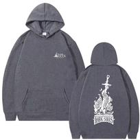 Žaidimo Dark Souls Dvipusės spaudos gobtuvas Vyrams Moterims Mados Gotikinis Roko gobtuvas Vyriški laisvalaikio gobtuvai 3XL gray
