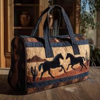 Quilted Embroidered Travel Duffel Bag – Portable Sports Gym Bag for Short Trips, Lightweight Handbag & Weekender 8
