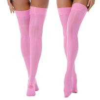 Moteriškos šilkinės kojinės su šlaunimis, nailoninės kojinės, skirtos moterims Halloween Cosplay kostiumo vakarėlio pėdkelnių aksesuaras pink