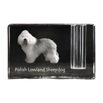 Polish Lowland Sheepdog, PON, Valee Sheepdog – Pen stand, crystal organiser with dog photo | Art-Dog