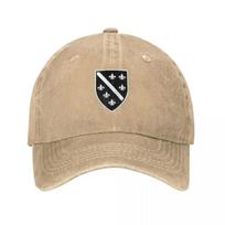 Bosnia BiH Bosnia-Herzegovina Original Crest in Black & White Baseball Cap Brand Unisex cap Christmas Hat Ladies Unisex's beige