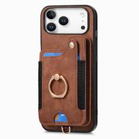 RFID Magnetic Wallet Ring Holder Card Solt Leather Case  For iPhone 17 Pro Max 16 15 Plus 14 13 12 11 17Air 16E Bag Stand Cover iPhone 15 Pro Max ruda