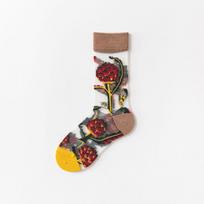 1 pora itin plonų permatomų krištolinio stiklo šilko kojinių moterims Creative Harajuku Flower Kitty modelio kojinės mergaičių minkštos elastinės nėrinių permatomos kojinės brown