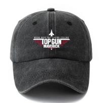 TOP GUN MAVERICK   Vyriška Klasikinė Vintažinė Beisbolo Kepuraitė, Reguliuojama Kepurė su Užlenktu Krašteliu, Atsitiktinė Lauko Sportui Adjustable black