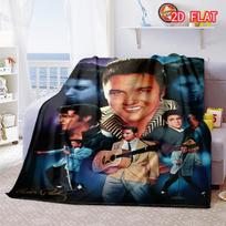 Elvis Presley „Rokenrolo karalius“ flanelinis pledas, retro rokenrolo žvaigždės dizaino jaukus užklotas 150cm x 200cm