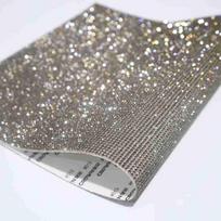 In-Stock Self-Adhesive Rhinestone Strips - Glass Diamond Stickers for DIY Car Decoration 2mm, 12x20cm, Self-Adhesive pilka