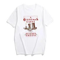 Charles Dickens Retro Christmas Shirt A Christmas Carol Scrooge Dickens Christmas Holiday Clothing Light Academic Style Top 4XL white