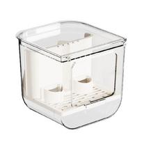 Anti Spillage Automatic Bird Feeder Hanging Mount Prevents Mess Transparent For Pet Birds Easy To Install And Saves Space In Cages 1 white