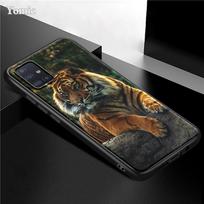 King Tiger Lion dėklas, skirtas Samsung Galaxy S21 Ultra A51 A71 A52 A72 5G S20 FE A50 A70 A41 A31 A30 A21s TPU Black Phone Coque Samsung S21ultra gray